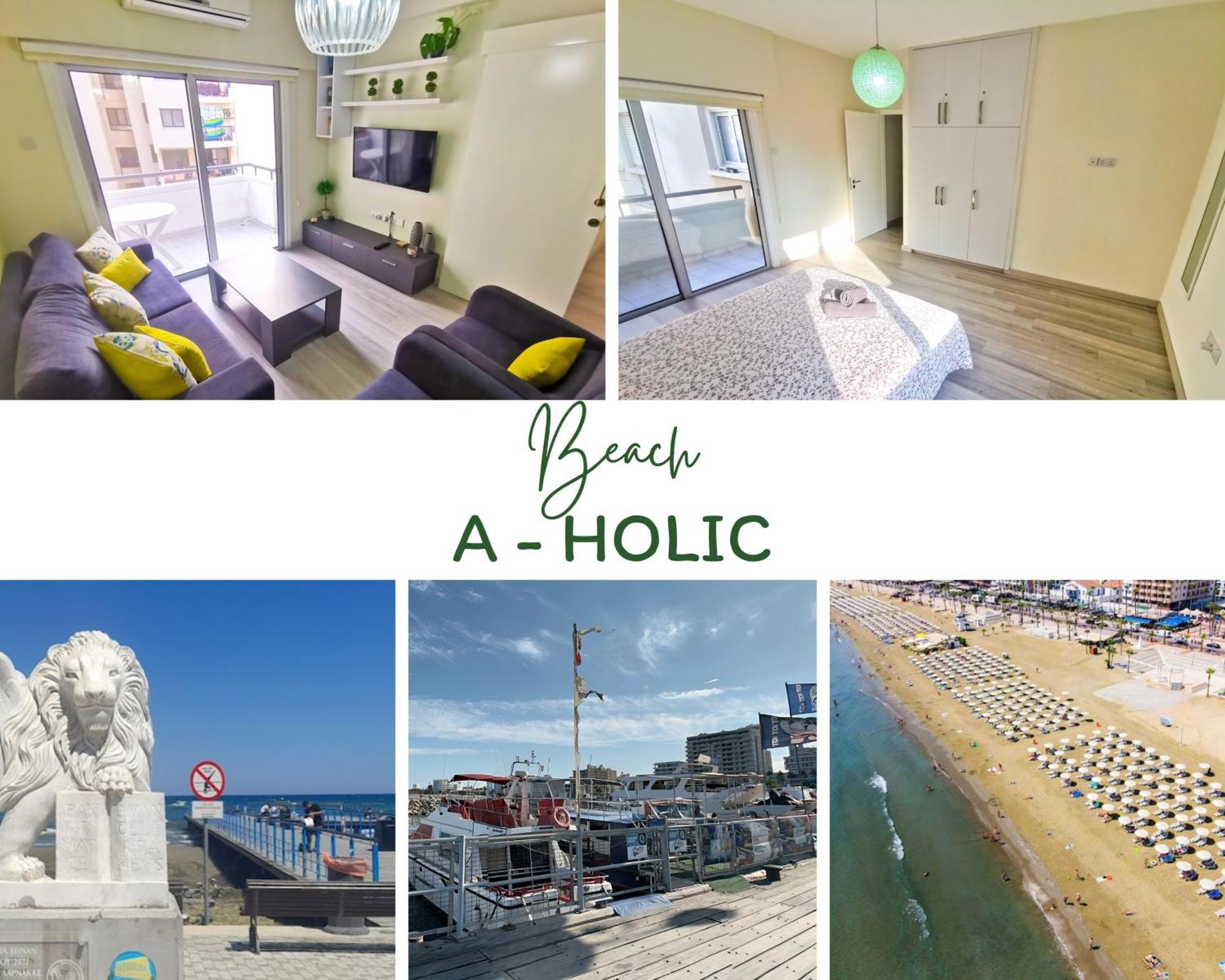 Beach-A-Holic Apartment, 2 Min Distance From Larnaca Marina Экстерьер фото